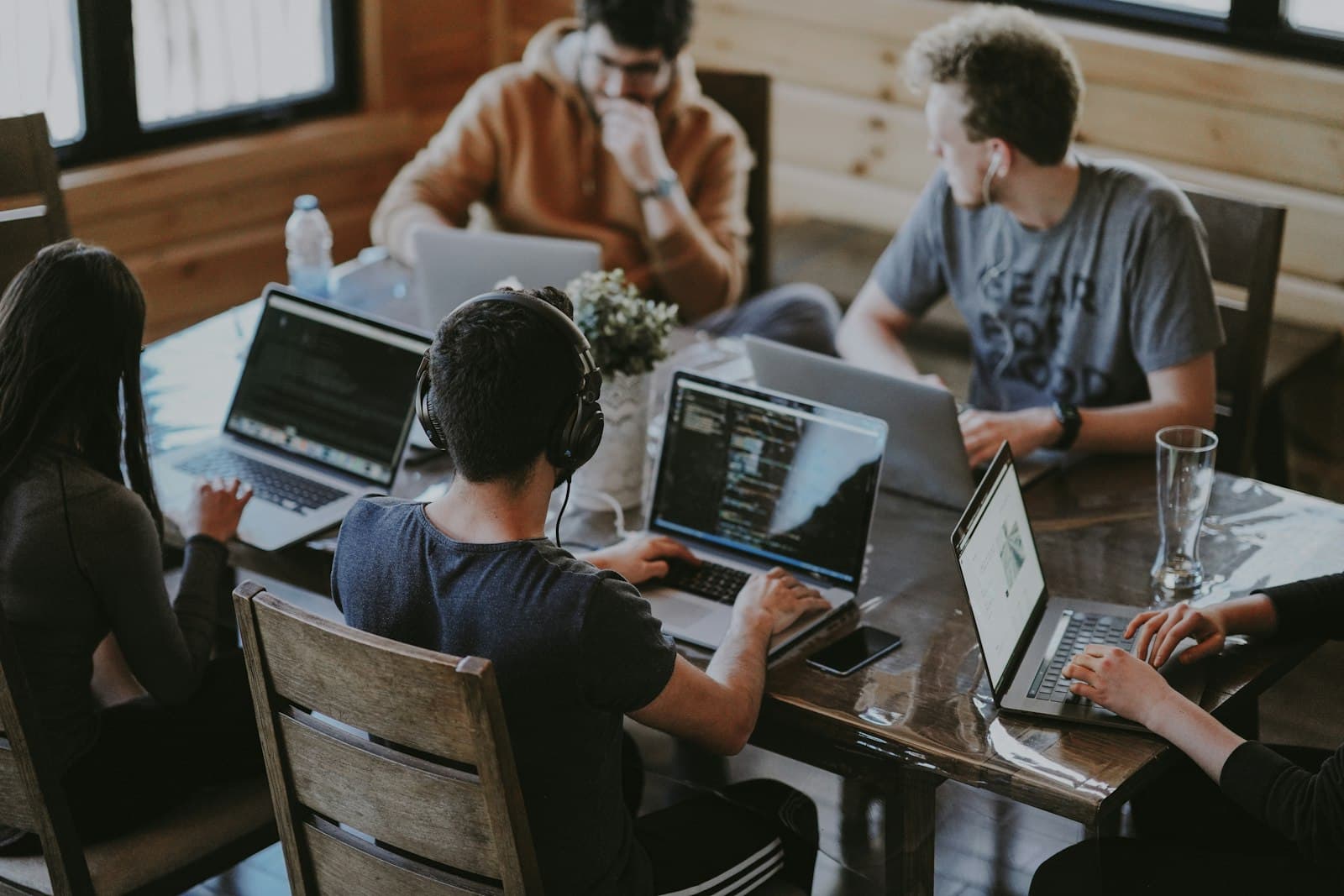 People collaborating around a table